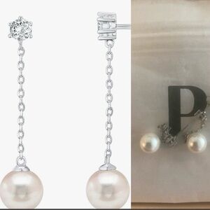 Elegant Silver and Pearl Drop Earrings